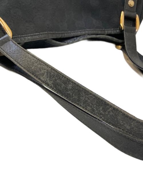 GUCCI（グッチ）GUCCI (グッチ) アビー GGキャンバス レザー切替トートバッグ ブラックの古着・服飾アイテム