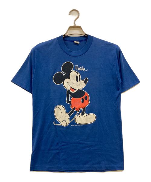 velva sheen（ベルバシーン）velva sheen (ベルバシーン) 70s-80s ミッキープリントTシャツ ブルー サイズ:Mの古着・服飾アイテム