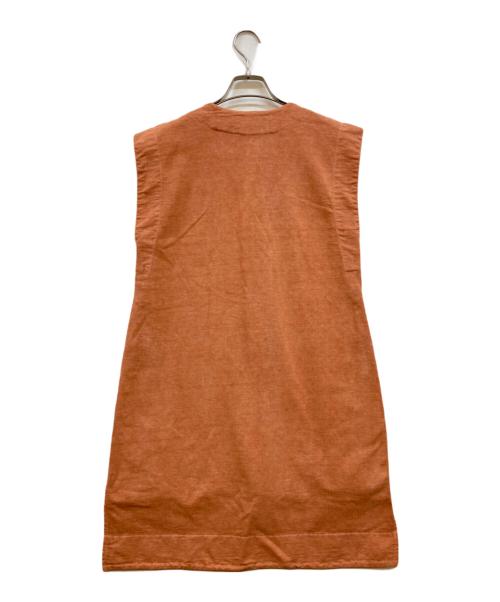 JIL SANDER（ジルサンダー）JIL SANDER (ジルサンダー) 肩ボタン サイドスリットカットソーワンピース オレンジ サイズ:XSの古着・服飾アイテム