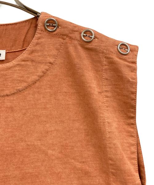 JIL SANDER（ジルサンダー）JIL SANDER (ジルサンダー) 肩ボタン サイドスリットカットソーワンピース オレンジ サイズ:XSの古着・服飾アイテム