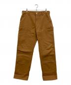 CarHarttカーハート）の古着「ICONIC B01 FIRM DUCK DOUBLE-FRONT DUNGAREE」｜ブラウン