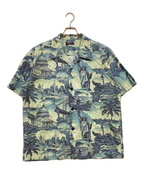 Sun Surf（サンサーフ）Sun Surf (サンサーフ) BEAMS (ビームス) 別注 COTTON TYPEWRITER OPEN SHIRT ブルー サイズ:XLの古着・服飾アイテム