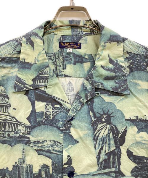 Sun Surf（サンサーフ）Sun Surf (サンサーフ) BEAMS (ビームス) 別注 COTTON TYPEWRITER OPEN SHIRT ブルー サイズ:XLの古着・服飾アイテム