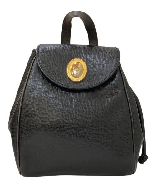 Christian Dior（クリスチャン ディオール）Christian Dior (クリスチャン ディオール) CDロゴ金具 レザーリュック ブラックの古着・服飾アイテム