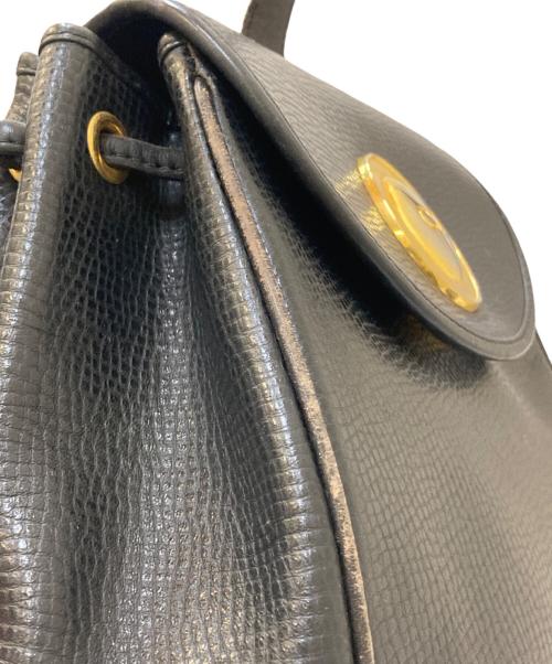 Christian Dior（クリスチャン ディオール）Christian Dior (クリスチャン ディオール) CDロゴ金具 レザーリュック ブラックの古着・服飾アイテム