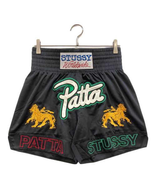 stussy（ステューシー）stussy (ステューシー) Patta (パタ) BOXING SHORT ブラック サイズ:Ｍの古着・服飾アイテム