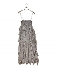 holiday（ホリデー）の古着「FLOWER PRINT RUFFLE RUFFLE STRAP DRESS」｜グレー