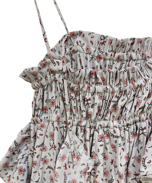 holiday（ホリデー）holiday (ホリデー) FLOWER PRINT RUFFLE RUFFLE STRAP DRESS グレー サイズ:ONE SIZEの古着・服飾アイテム