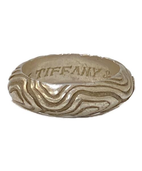 TIFFANY & Co.（ティファニー）Tiffany & Co. (ティファニー) 1996 テクスチャード ワイド ウッドグレイン バンドリング シルバー サイズ:9号の古着・服飾アイテム