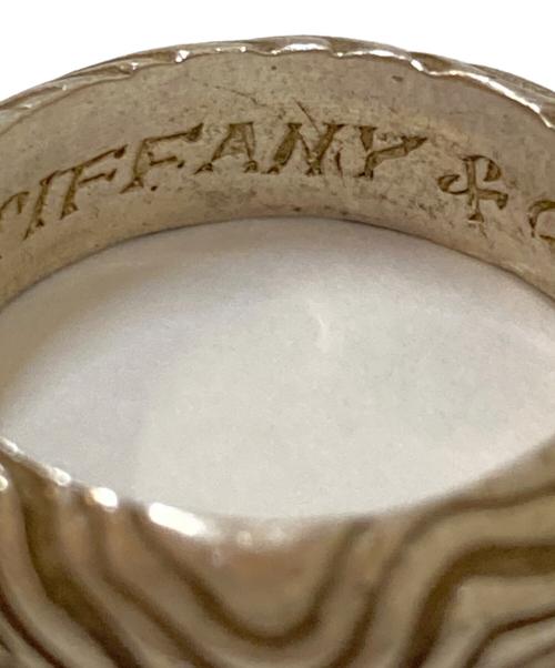 TIFFANY & Co.（ティファニー）Tiffany & Co. (ティファニー) 1996 テクスチャード ワイド ウッドグレイン バンドリング シルバー サイズ:9号の古着・服飾アイテム