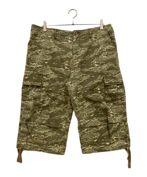stussy（ステューシー）stussy (ステューシー) カモフラハーフカーゴパンツ カーキ サイズ:34の古着・服飾アイテム