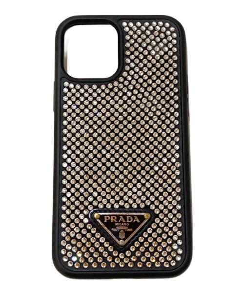 PRADA（プラダ）PRADA (プラダ) ラインストーン 三角ロゴプレート スマホケースの古着・服飾アイテム