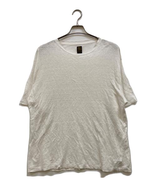 BATONER（バトナ―）BATONER (バトナ―) NORMANDY LINEN T-SHIRT ホワイト サイズ:3の古着・服飾アイテム