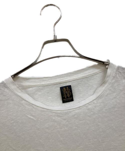 BATONER（バトナ―）BATONER (バトナ―) NORMANDY LINEN T-SHIRT ホワイト サイズ:3の古着・服飾アイテム