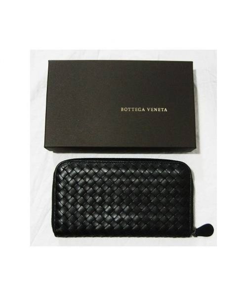BOTTEGA VENETA（ボッテガベネタ）BOTTEGA VENETA ボッテガ・ヴェネタ ラウンドファスナーウォレット ブラックの古着・服飾アイテム