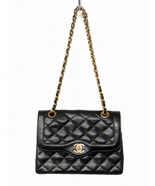 CHANEL（シャネル）CHANEL (シャネル) Wフラップチェーンショルダーバッグ ブラック 3145905の古着・服飾アイテム