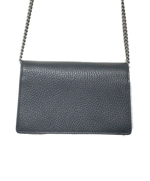 GUCCI（グッチ）GUCCI (グッチ) ディオニュソススーパーミニチェーンショルダーバッグ ブラック 製造番号 2067の古着・服飾アイテム