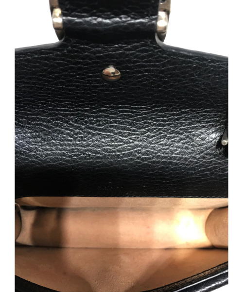 GUCCI（グッチ）GUCCI (グッチ) ディオニュソススーパーミニチェーンショルダーバッグ ブラック 製造番号 2067の古着・服飾アイテム