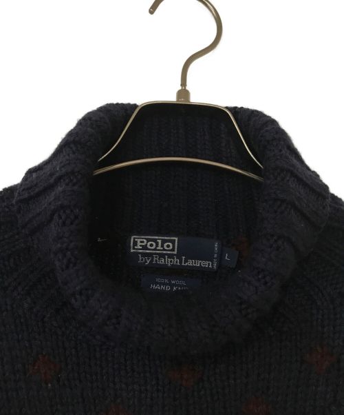 POLO RALPH LAUREN（ポロ・ラルフローレン）POLO RALPH LAUREN (ポロ・ラルフローレン) ノルディックセーター ネイビー サイズ:Ⅼの古着・服飾アイテム