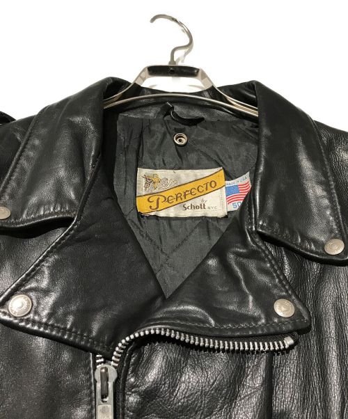 Schott（ショット）Schott (ショット) ライダースジャケット ブラック サイズ:50の古着・服飾アイテム