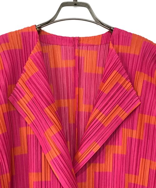 PLEATS PLEASE（プリーツプリーズ）PLEATS PLEASE (プリーツプリーズ) プリーツカーディガン ピンク サイズ:4の古着・服飾アイテム