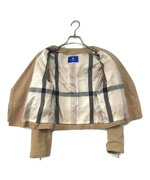 BLUE LABEL CRESTBRIDGE（ブルーレーベルクレストブリッジ）BLUE LABEL CRESTBRIDGE (ブルーレーベルクレストブリッジ) 羊革スウェードジャケット ベージュ サイズ:38の古着・服飾アイテム