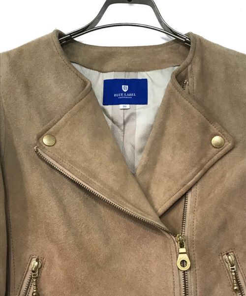 BLUE LABEL CRESTBRIDGE（ブルーレーベルクレストブリッジ）BLUE LABEL CRESTBRIDGE (ブルーレーベルクレストブリッジ) 羊革スウェードジャケット ベージュ サイズ:38の古着・服飾アイテム