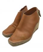 CELINEセリーヌ）の古着「ウェッジソールパンプス」｜ブラウン