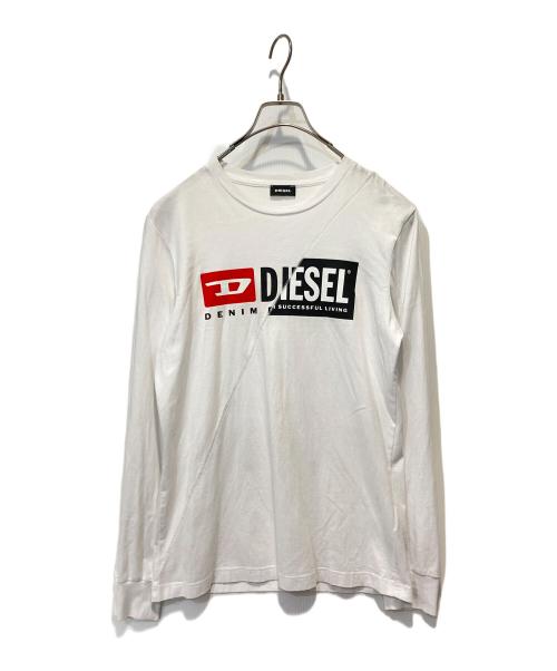DIESEL（ディーゼル）DIESEL (ディーゼル) プリントカットソー ホワイト サイズ:Sの古着・服飾アイテム