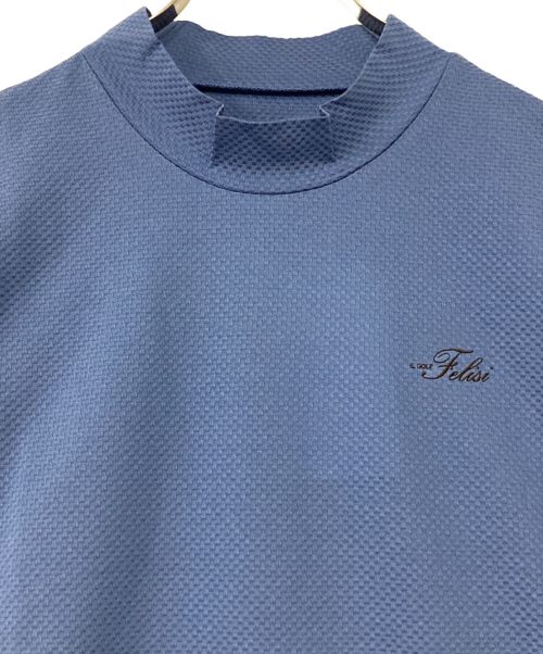 Felisi（フェリージ）Felisi (フェリージ) BLOCK CHECK HIGH NECK ブルー サイズ:XLの古着・服飾アイテム