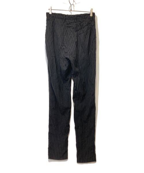Jean Paul Gaultier homme（ジャンポールゴルチェオム）Jean Paul Gaultier homme (ジャンポールゴルチェオム) ピンストライプウールパンツ ブラック サイズ:46　W72の古着・服飾アイテム