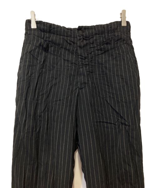 Jean Paul Gaultier homme（ジャンポールゴルチェオム）Jean Paul Gaultier homme (ジャンポールゴルチェオム) ピンストライプウールパンツ ブラック サイズ:46　W72の古着・服飾アイテム