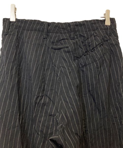 Jean Paul Gaultier homme（ジャンポールゴルチェオム）Jean Paul Gaultier homme (ジャンポールゴルチェオム) ピンストライプウールパンツ ブラック サイズ:46　W72の古着・服飾アイテム