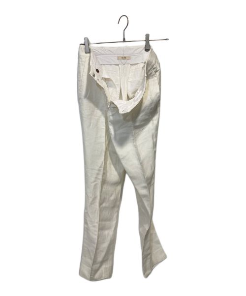 CELINE（セリーヌ）CELINE (セリーヌ) リネンシルク混センタープレスパンツ ホワイト サイズ:36の古着・服飾アイテム