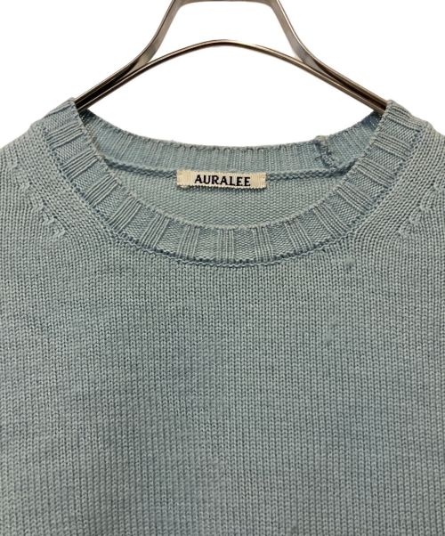 AURALEE（オーラリー）AURALEE (オーラリー) WASHED FRENCH MERINO KNIT P/O スカイブルー サイズ:5の古着・服飾アイテム