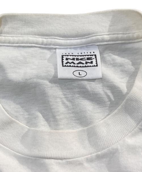NICE MAN（ナイスマン）NICE MAN (ナイスマン) プリントTシャツ ホワイト サイズ:Lの古着・服飾アイテム