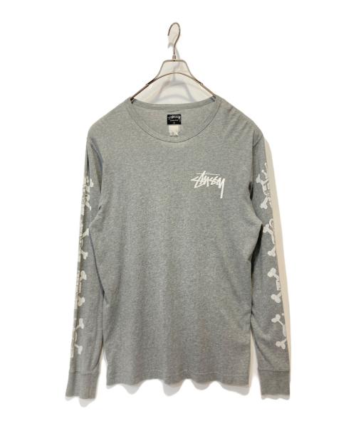 stussy（ステューシー）stussy (ステューシー) プリントカットソー グレー サイズ:Ｌの古着・服飾アイテム