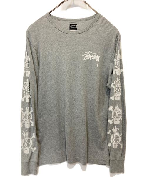 stussy（ステューシー）stussy (ステューシー) プリントカットソー グレー サイズ:Ｌの古着・服飾アイテム