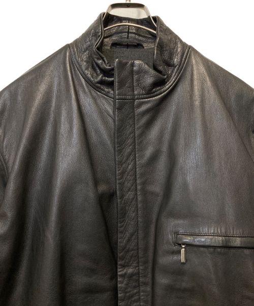 ARMANI COLLEZIONI（アルマーニ コレツィオーニ）ARMANI COLLEZIONI (アルマーニ コレツィオーニ) レザージャケット ブラック サイズ:表記不明の古着・服飾アイテム