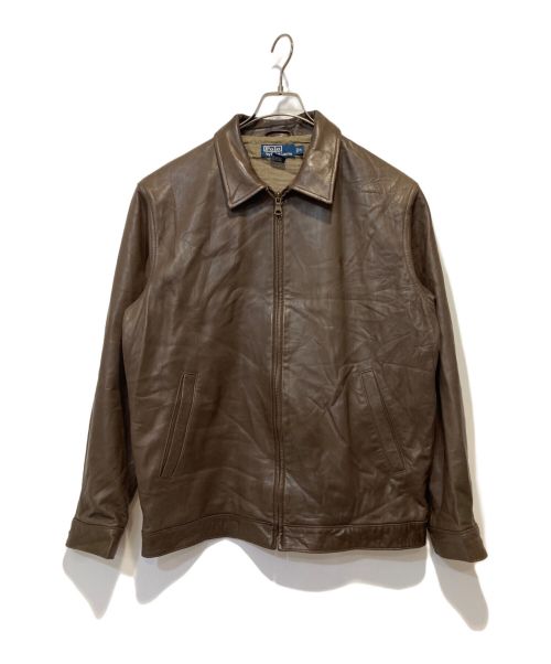 POLO RALPH LAUREN（ポロ・ラルフローレン）POLO RALPH LAUREN (ポロ・ラルフローレン) レザースイングトップ ブラウン サイズ:Ⅿの古着・服飾アイテム