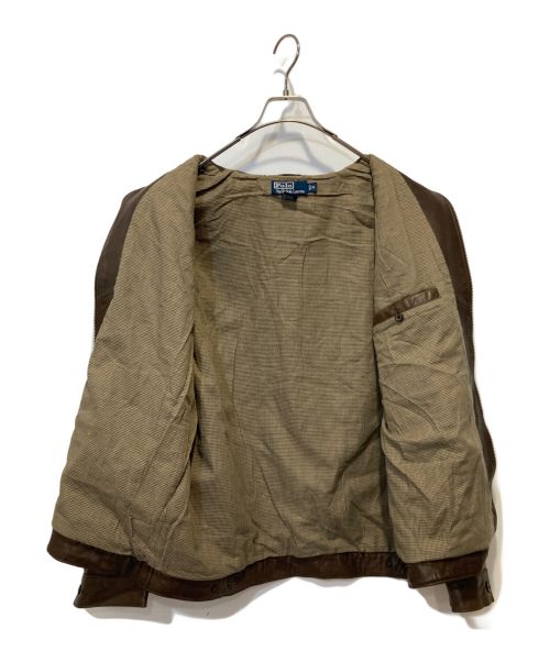 POLO RALPH LAUREN（ポロ・ラルフローレン）POLO RALPH LAUREN (ポロ・ラルフローレン) レザースイングトップ ブラウン サイズ:Ⅿの古着・服飾アイテム