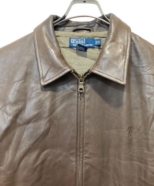 POLO RALPH LAUREN（ポロ・ラルフローレン）POLO RALPH LAUREN (ポロ・ラルフローレン) レザースイングトップ ブラウン サイズ:Ⅿの古着・服飾アイテム
