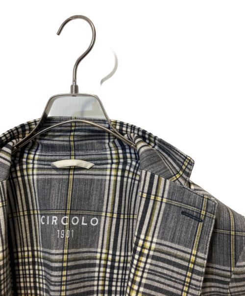 CIRCOLO 1901（チルコロ1901）Circolo 1901 (チルコロ1901) チェックテーラードジャケット グレー サイズ:50の古着・服飾アイテム