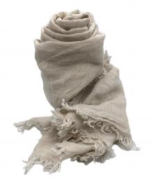 ASAUCE MELER（アソースメレ）の古着「リネン大判ストール」｜ベージュ