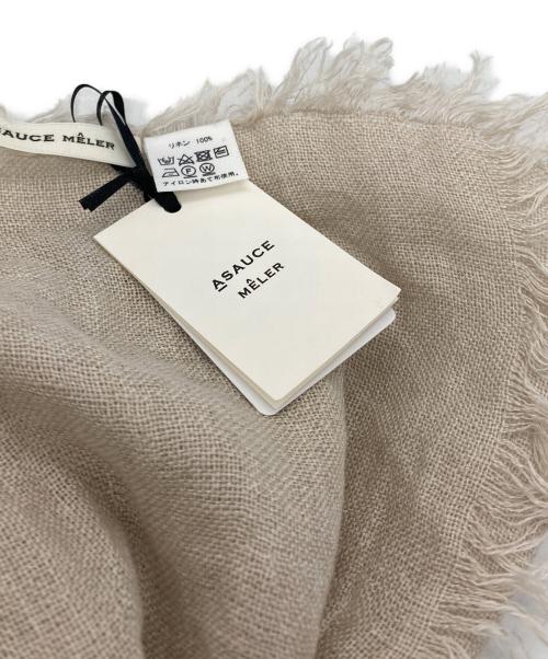 ASAUCE MELER（アソースメレ）ASAUCE MELER (アソースメレ) リネン大判ストール ベージュの古着・服飾アイテム