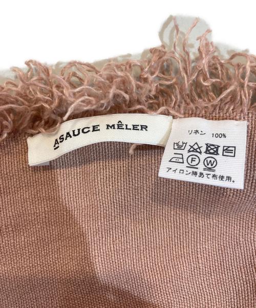 ASAUCE MELER（アソースメレ）ASAUCE MELER (アソースメレ) リネン大判ストール ピンクの古着・服飾アイテム
