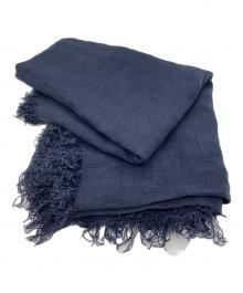 ASAUCE MELER（アソースメレ）の古着「大判リネンストール」｜ブラック