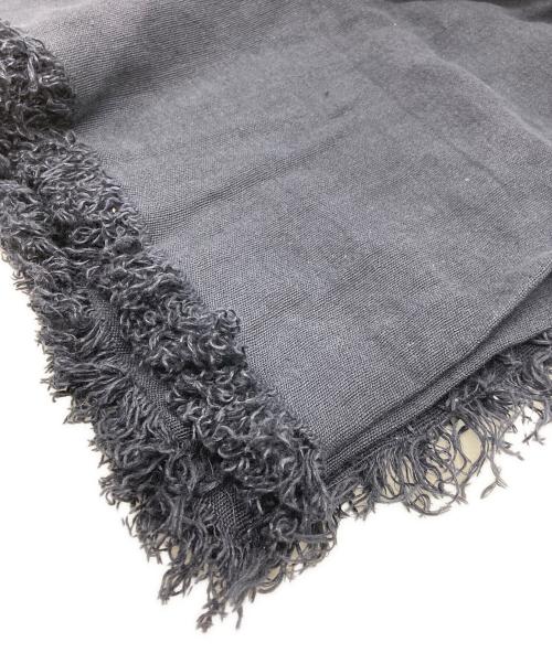 ASAUCE MELER（アソースメレ）ASAUCE MELER (アソースメレ) 大判リネンストール ブラックの古着・服飾アイテム