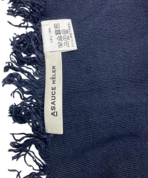 ASAUCE MELER（アソースメレ）ASAUCE MELER (アソースメレ) 大判リネンストール ブラックの古着・服飾アイテム