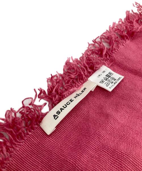 ASAUCE MELER（アソースメレ）ASAUCE MELER (アソースメレ) リネン大判ストール ピンクの古着・服飾アイテム